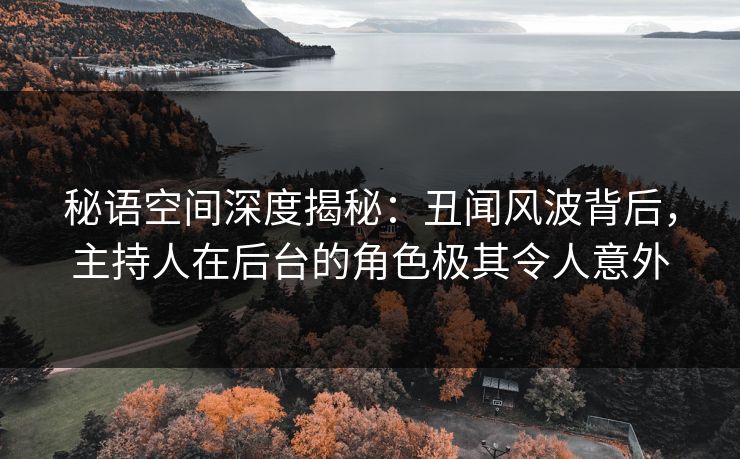 秘语空间深度揭秘：丑闻风波背后，主持人在后台的角色极其令人意外