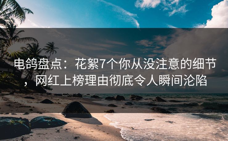 电鸽盘点：花絮7个你从没注意的细节，网红上榜理由彻底令人瞬间沦陷